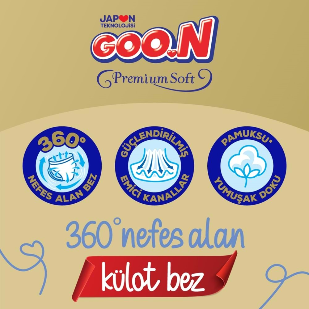 Goon Premium Soft Külot Bebek Bezi Beden:5 (12-17Kg) Junior 58 Adet Fırsat Pk