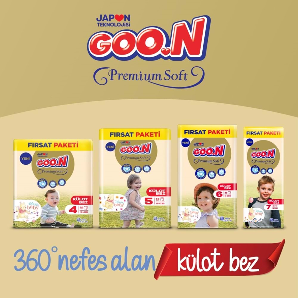 Goon Premium Soft Külot Bebek Bezi Beden:5 (12-17Kg) Junior 58 Adet Fırsat Pk