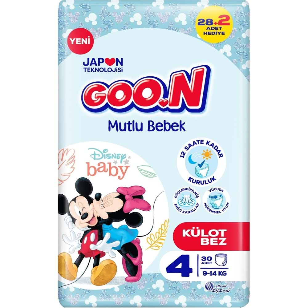 Goon Mutlu Bebek Külot Bebek Bezi Beden:4 (9-14KG) Maxi 30 Adet Jumbo Pk