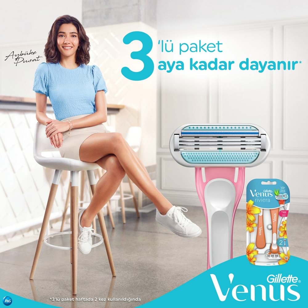 Gillette Venus Riviera Kullan At Kadın Tıraş Bıçağı (2 Li PK)