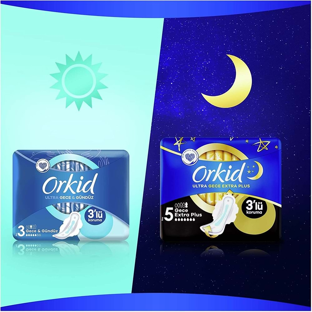 Orkid Hijyenik Ped Ultra Extra Koruma Gece&Gündüz 18 Adet Süper Ekonomik Pk