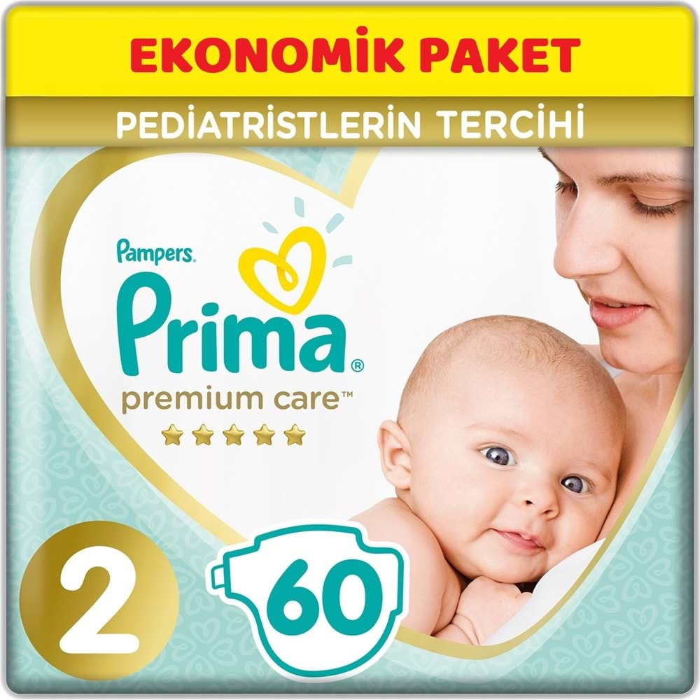 Prima Premium Care Bebek Bezi Beden:2 (4-8KG) Mini 60 Adet Ekonomik Pk