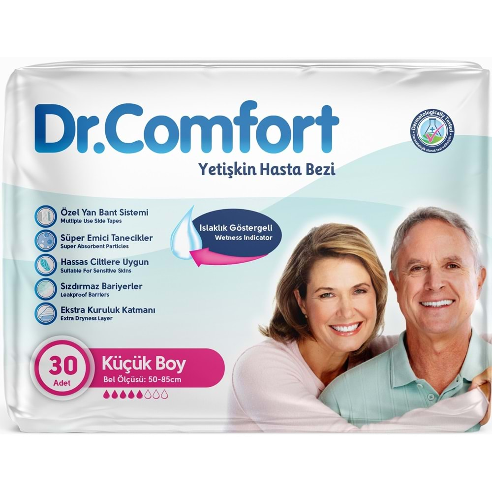 Dr.Comfort Yetişkin Hasta Bezi Bel Bantlı Tekstil Yüzeyli S - Küçük - Small 30 Adet