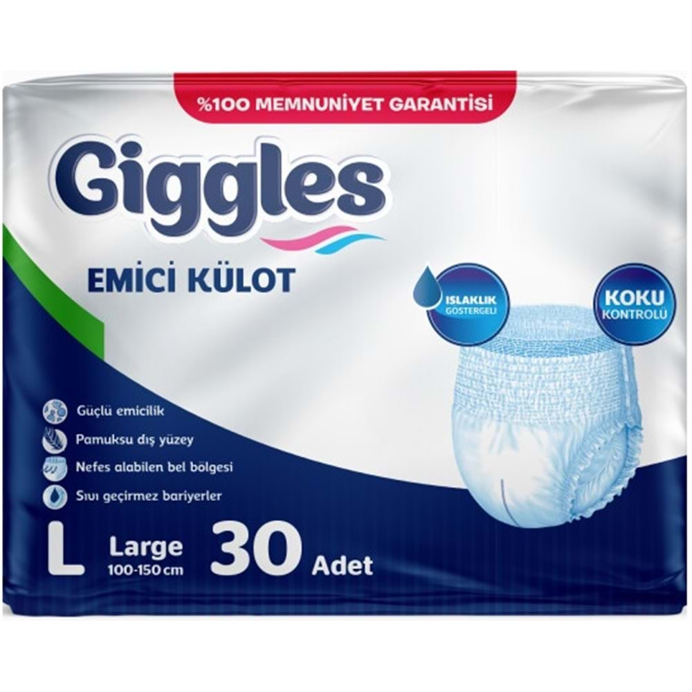 Giggles Hasta Bezi Yetişkin Emici Külot L-Büyük 30 Adet Tekli Pk