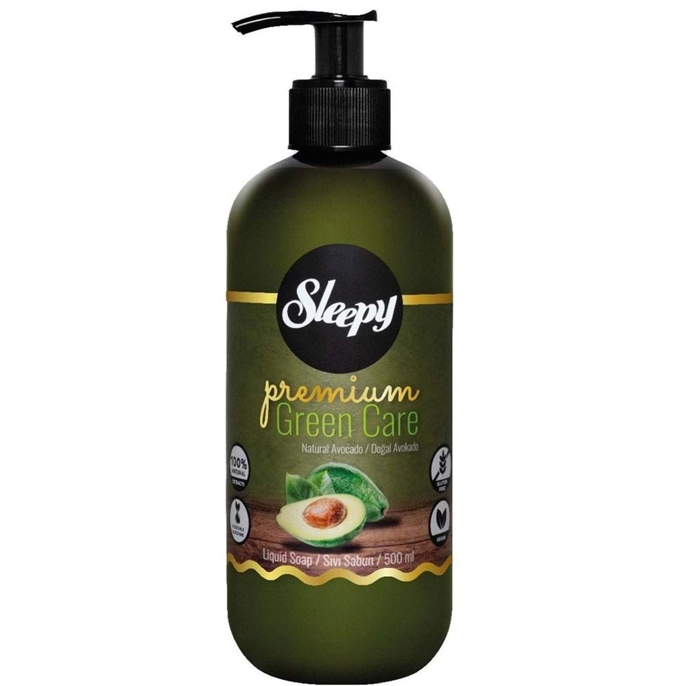 Sleepy Sıvı Sabun Premium 500ML Green Care Serisi (Doğal Aloe Vera/Avokado/Adaçayı)