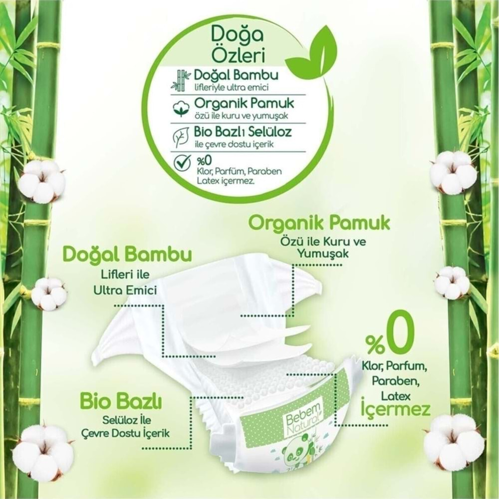 Bebem Bebek Bezi Natural Beden:4 (7-14Kg) Maxi 30 Adet Jumbo Pk