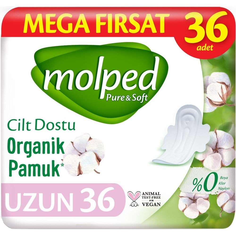 Molped Pure&Soft Hijyenik Ped Uzun 36 Adet Mega Pk