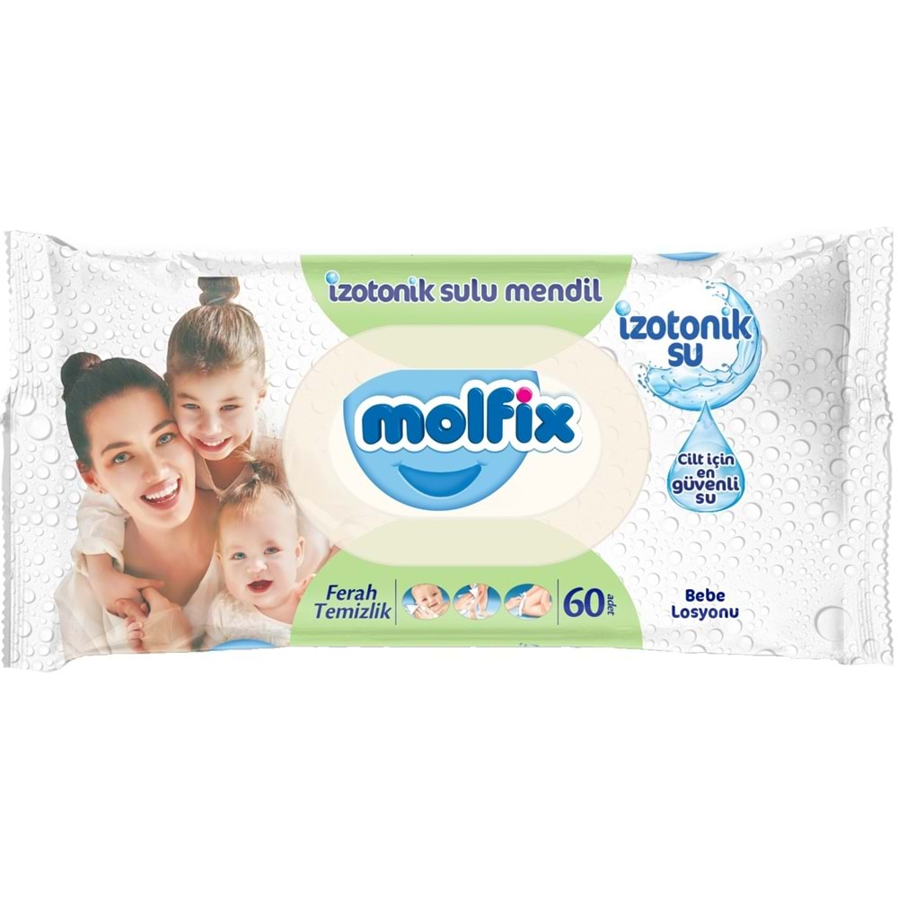 Molfix Islak Havlu Mendil İzotonik Ferah Temizlik 60 Yaprak Plastik Kapaklı