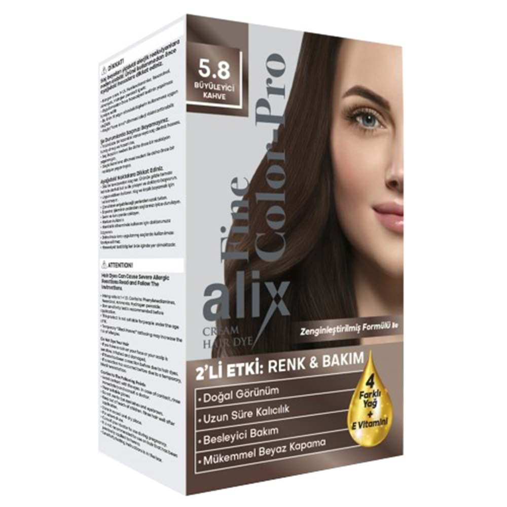 Alix 50ML Kit Saç Boyası 5.8 Büyüleyici Kahve