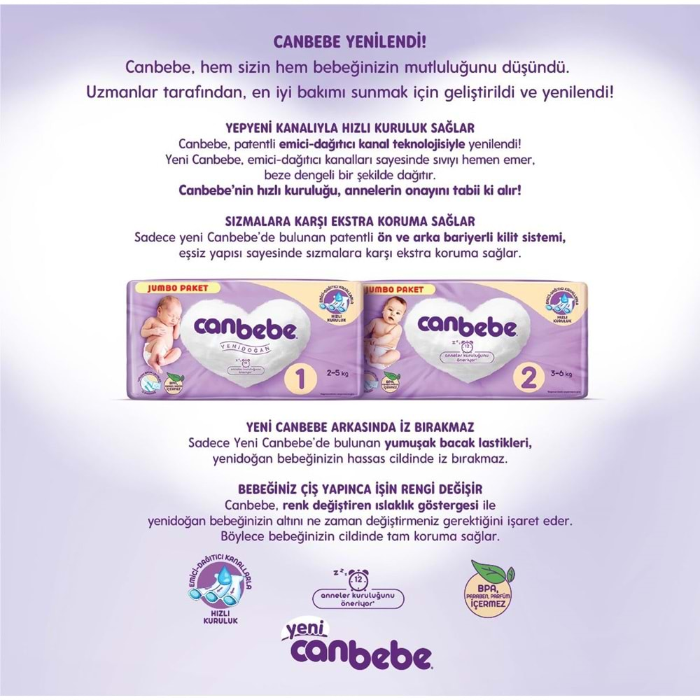 Canbebe Bebek Bezi Beden:6 (15-27Kg) Extra Large 36 Adet Fırsat Pk