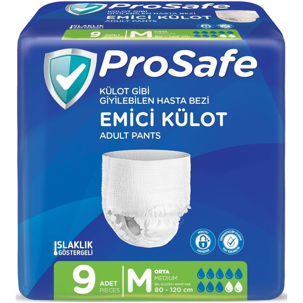 Prosafe Emici Külot Hasta Bezi Orta-Medium (İç Adet 9) Tekli Pk