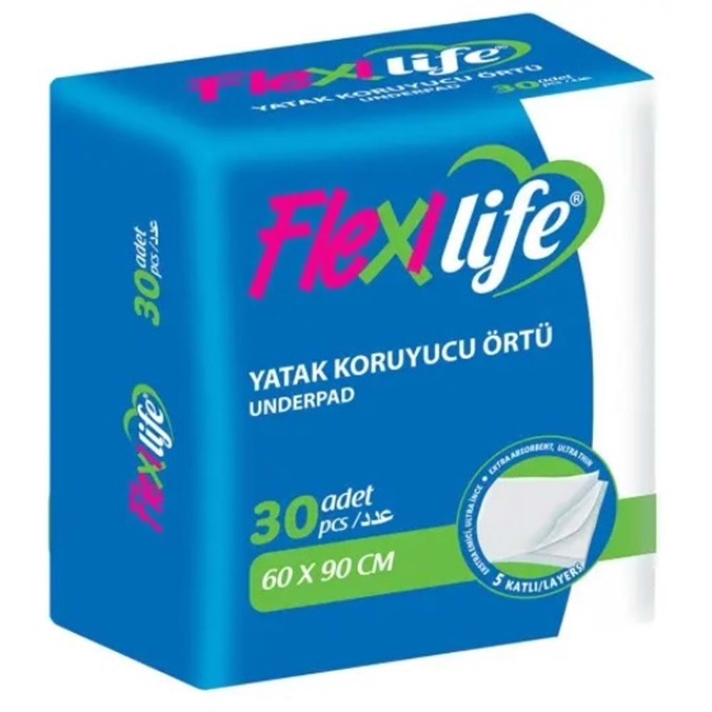 Flexi Life Hasta Alt Açma Yatak Koruyucu Örtü 60*90 Cm (İç Adet 30 Adet) Klasik