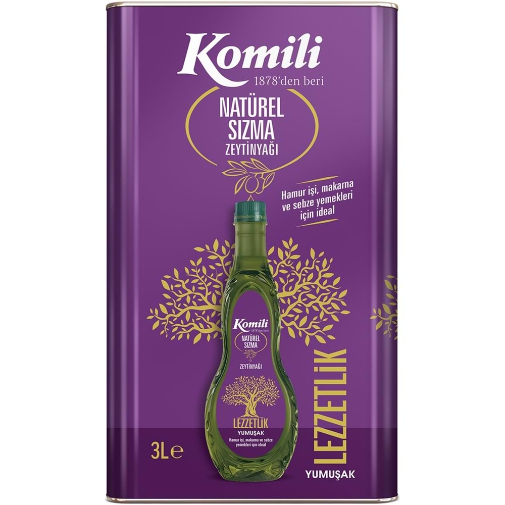 Komili Zeytinyağı 3LT Natural Ege Sızması (Teneke)