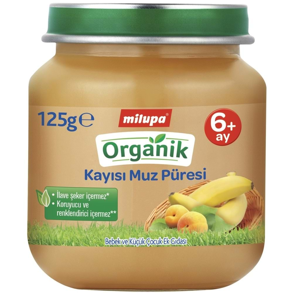 Milupa Organik Kavanoz Maması Püre 125GR Kayısı Muz