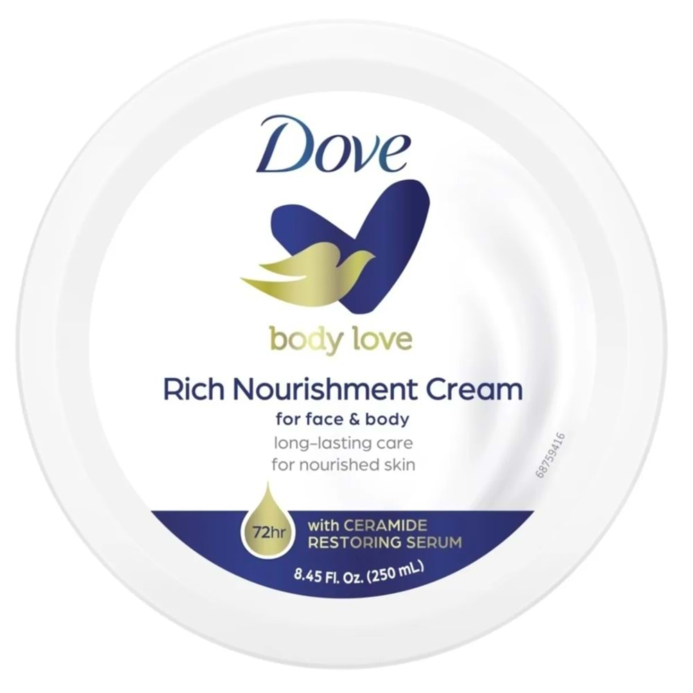 Dove Besleyici El ve Vücut Bakım Kremi 250ML Rich Nourishment Cream (Mavi)