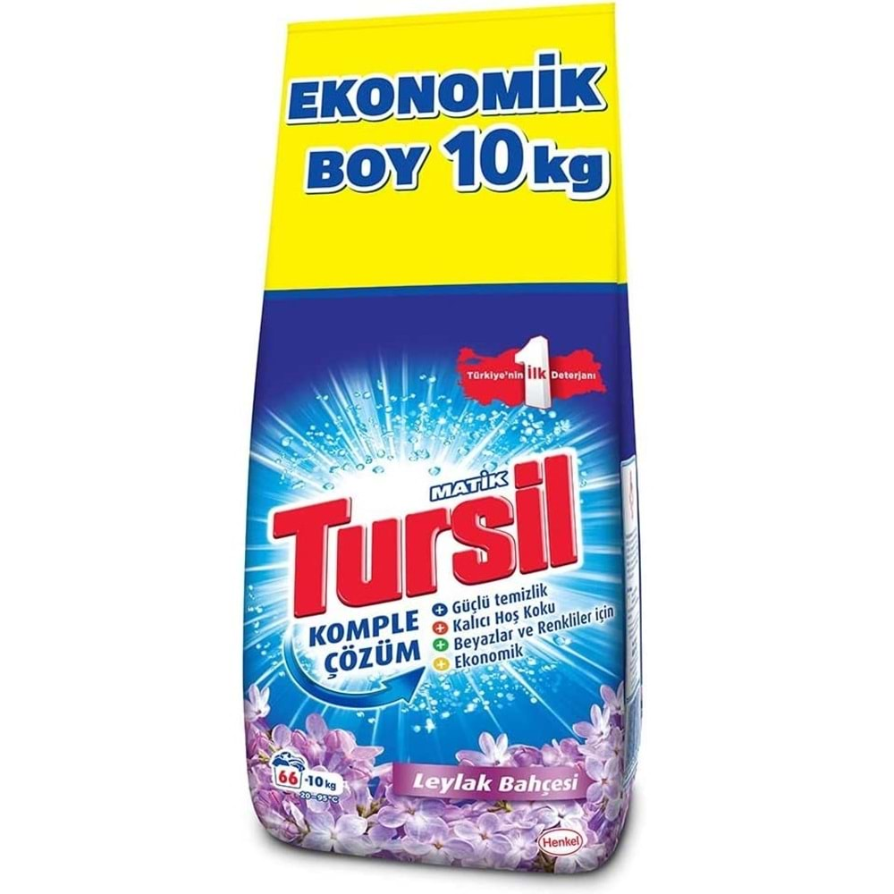 Tursil Matik Toz Çamaşır Deterjanı 10KG Leylak Bahçesi (66 Yıkama)