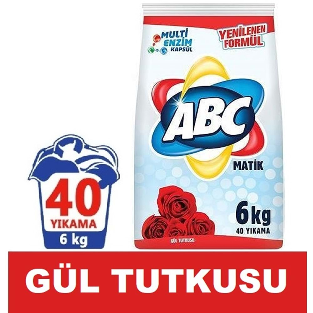 Abc Matik Toz Çamaşır Deterjanı 6+6 12Kg Gül Tutkusu (80 Yıkama)