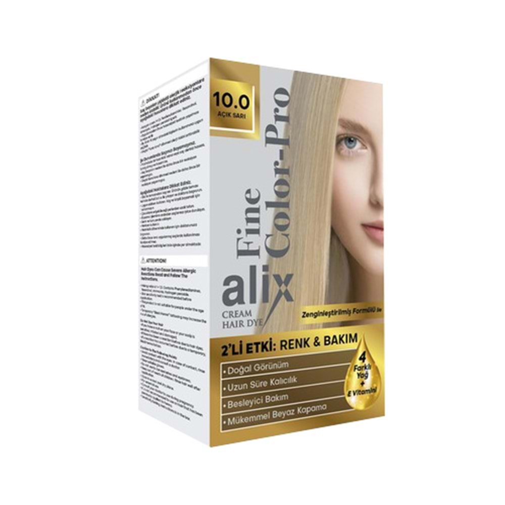 Alix 50ML Kit Saç Boyası 10.0 Açık Sarı (6 Lı Set)