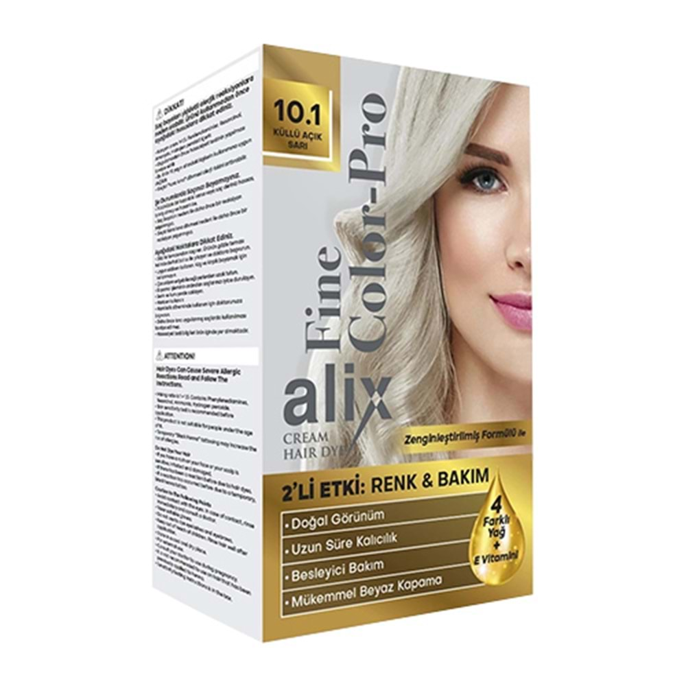 Alix 50ML Kit Saç Boyası 10.1 Küllü Açık Sarı (4 Lü Set)