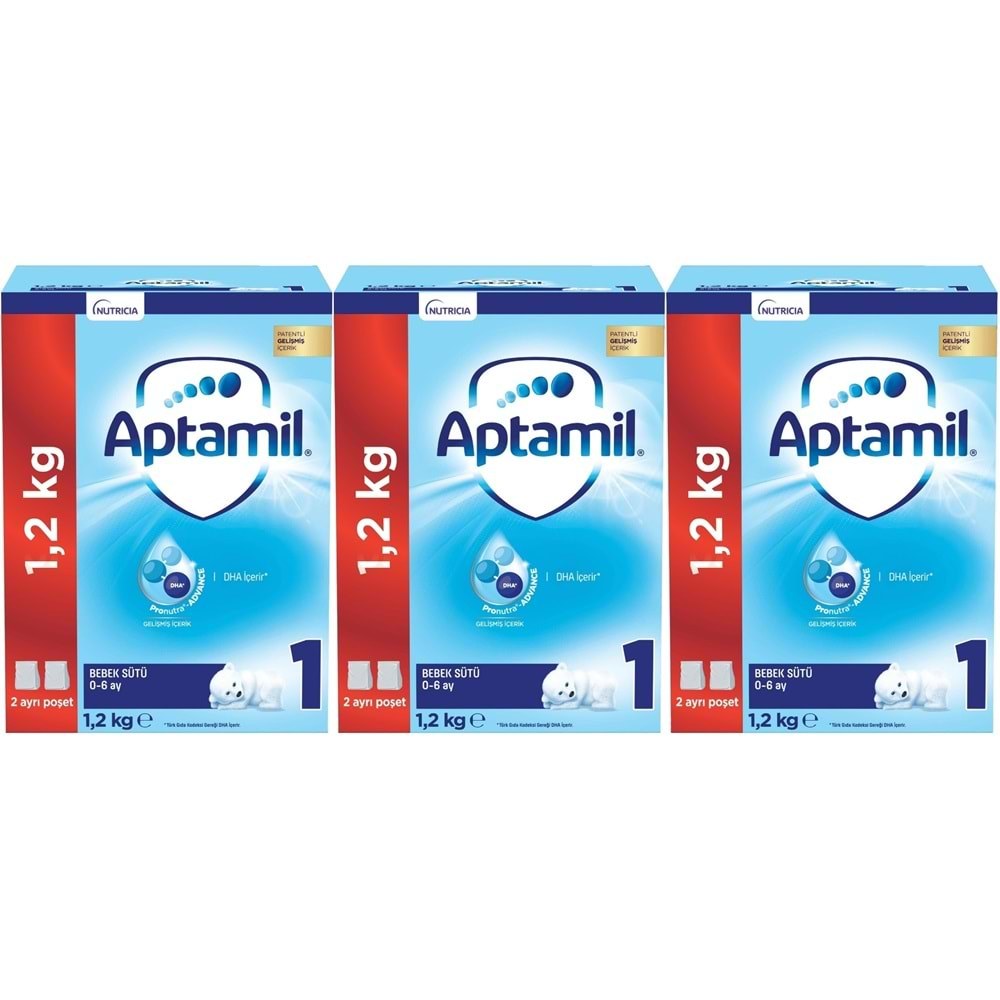 Nutrıcıa Aptamil 1200GR Bebek Sütü No:1 (0-6 Ay) (3 Lü Set)