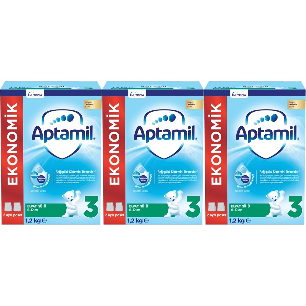 Nutrıcıa Aptamil 1200GR Devam Sütü No:3 (9-12 Ay) (3 Lü Set)