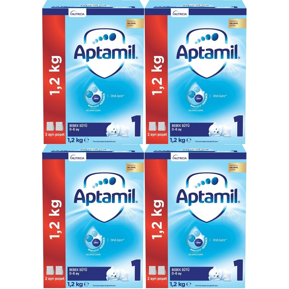 Nutrıcıa Aptamil 1200GR Bebek Sütü No:1 (0-6 Ay) (4 Lü Set)