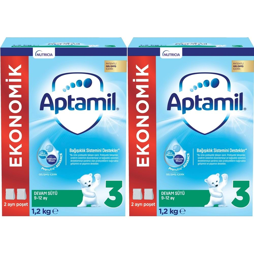 Nutrıcıa Aptamil 1200GR Devam Sütü No:3 (9-12 Ay) (2 Li Set)