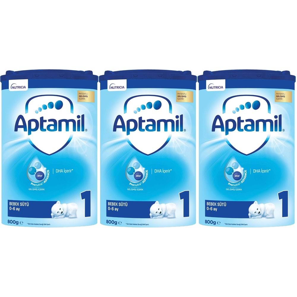 Nutrıcıa Aptamil 800GR Bebek Sütü No:1 (0-6 Ay) Doğumdan İtibaren (3 Lü Set)