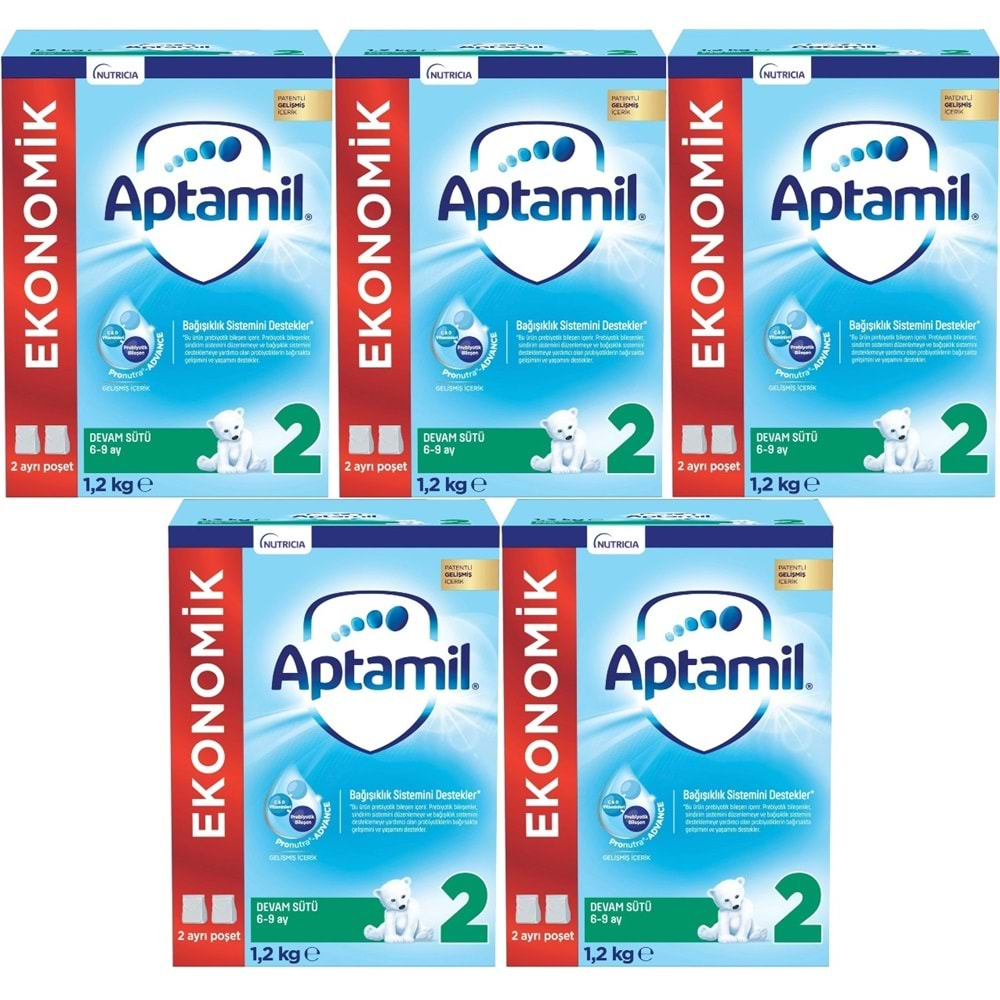 Nutrıcıa Aptamil 1200GR Devam Sütü No:2 (6-9 Ay) (5 Li Set)