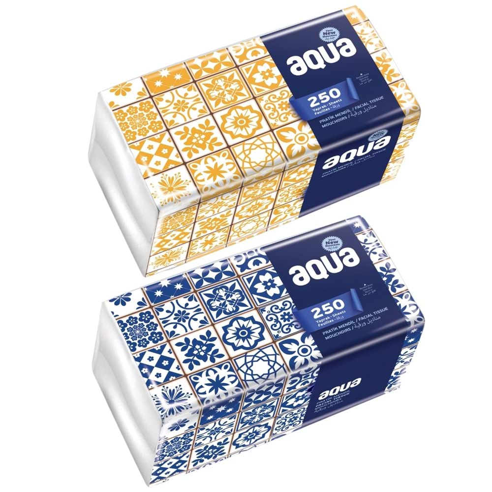 Aqua Pratik Mendil 250 Yaprak Tekli Pk (6 Lı Set)