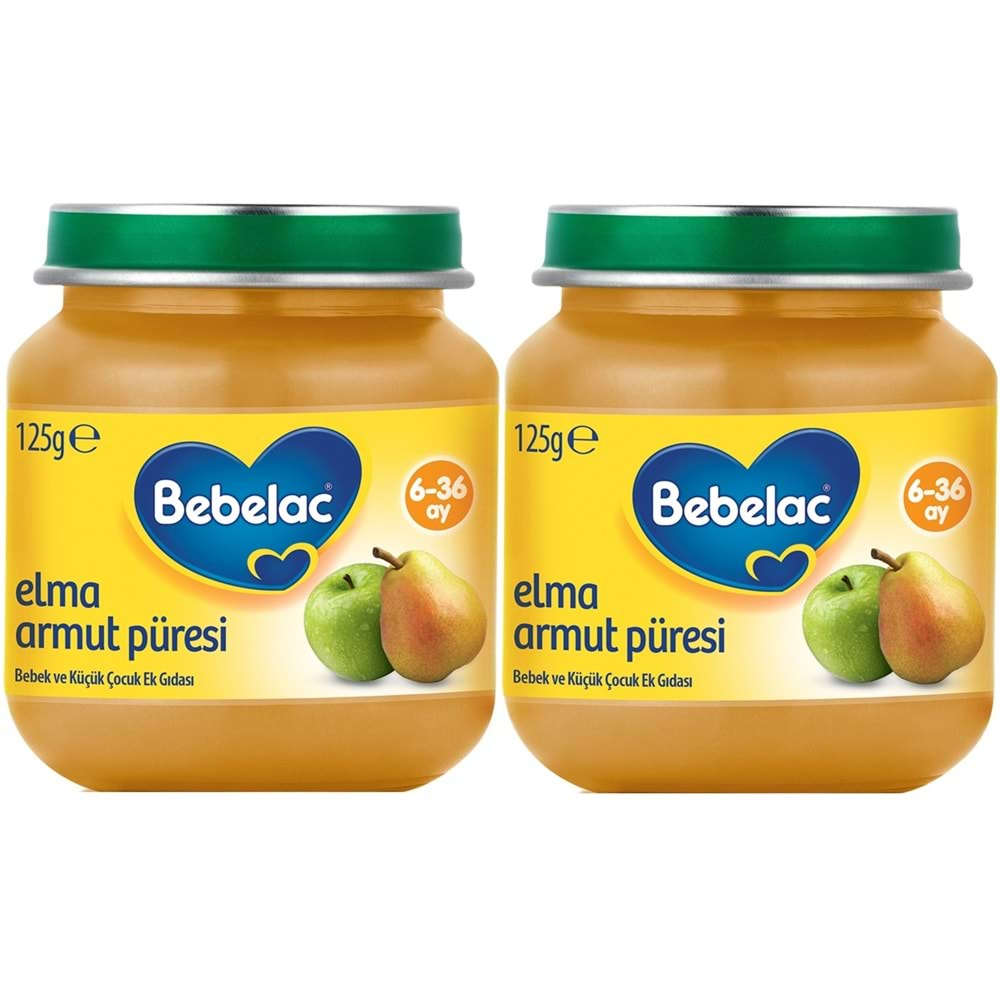 Bebelac Kavanoz Maması Püre 125GR Elma Armut (2 Li Set)