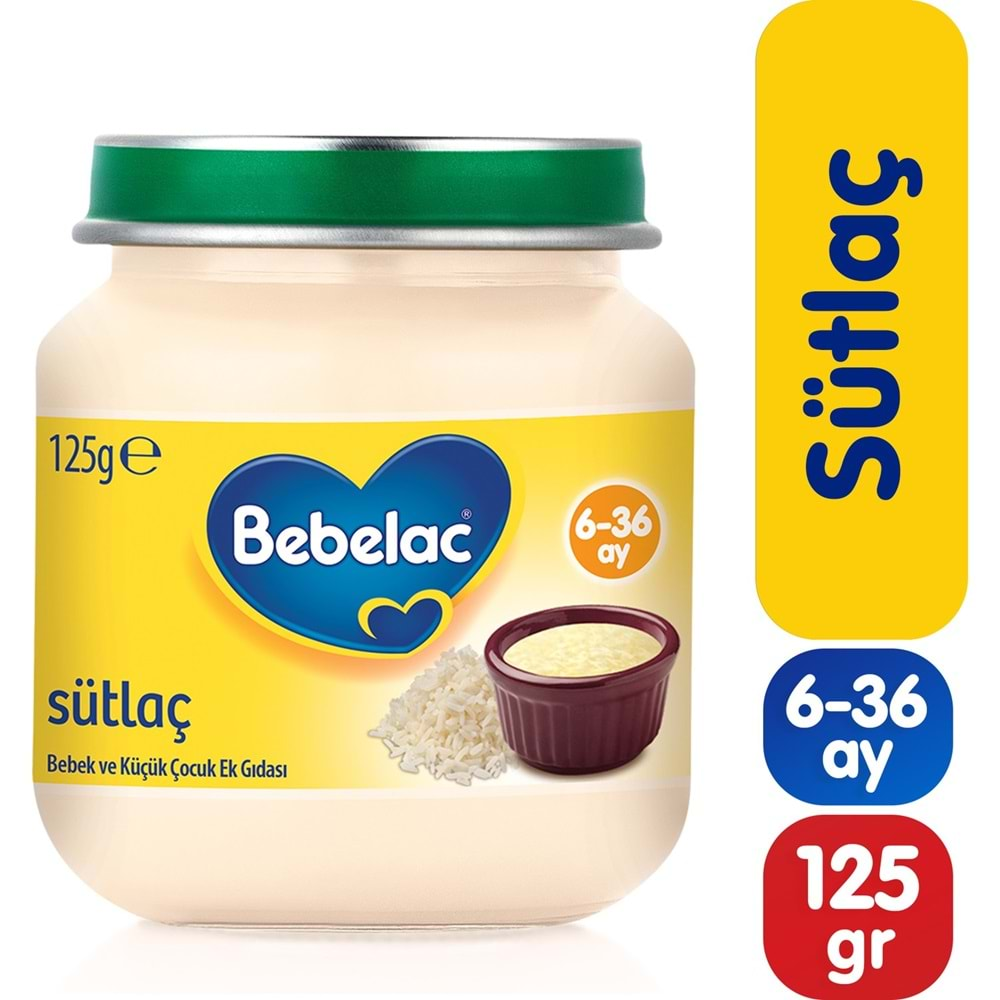 Bebelac Kavanoz Maması Püre 125GR Sütlaç (9 Lu Set)