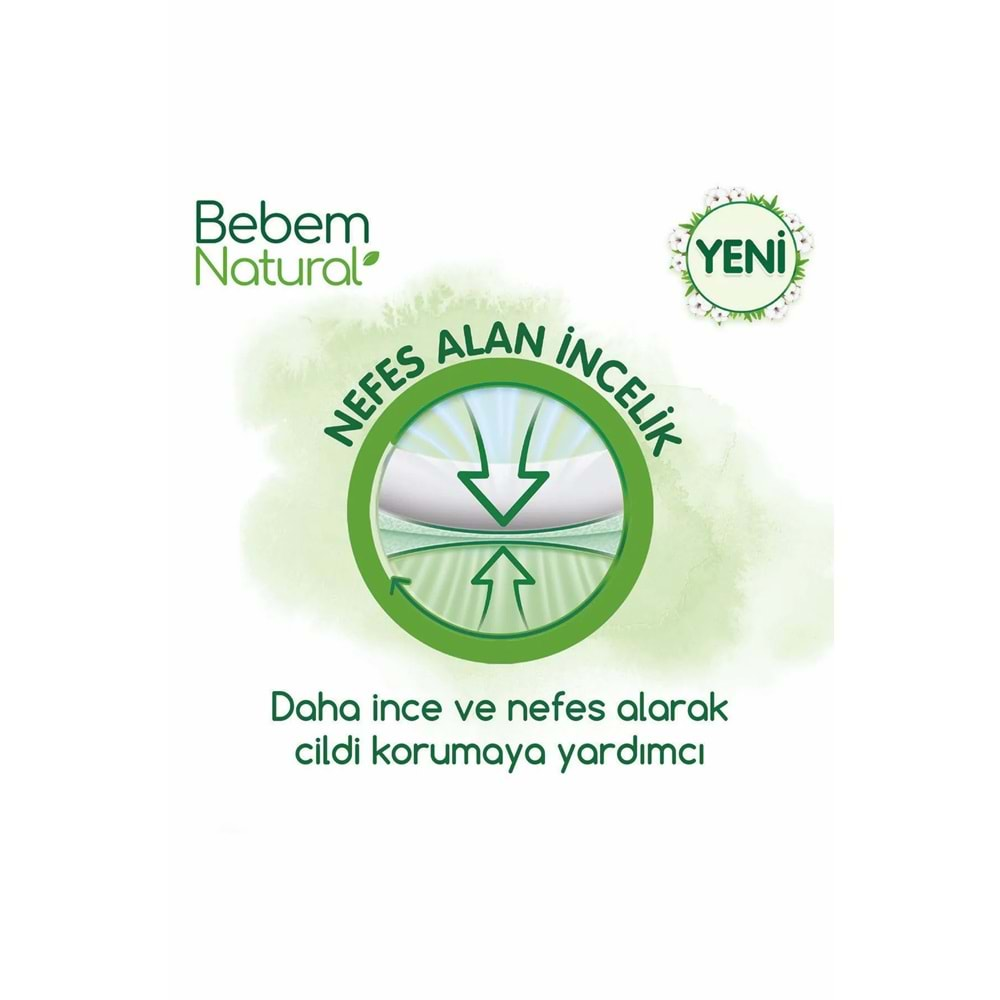 Bebem Bebek Bezi Natural Beden:4 (7-14KG) Maxi 312 Adet Aylık Ultra Fırsat Pk