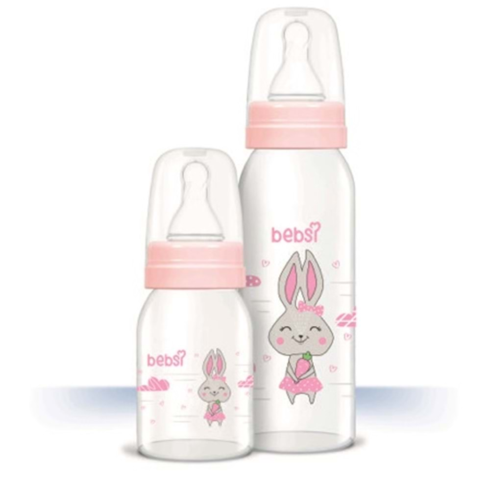 Bebsi Cam Biberon Seti Pembe (250ML+125ML) (3 Lü Set)