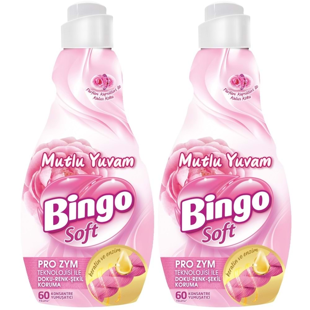 Bingo Soft Çamaşır Yumuşatıcı Konsantre 1440ML Mutlu Yuvam (2 Li Set)