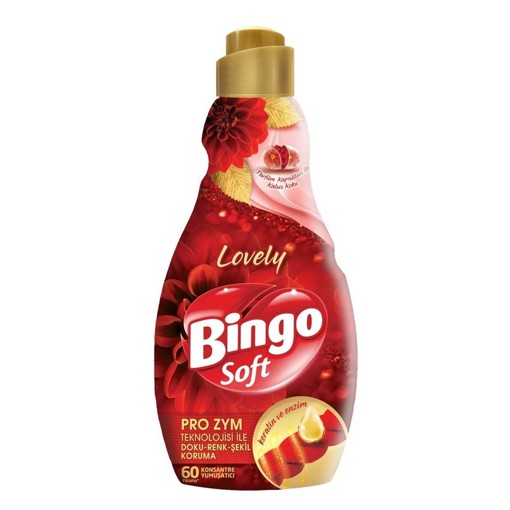 Bingo Soft Çamaşır Yumuşatıcı Konsantre 1440ML Lovely (6 Lı Set)