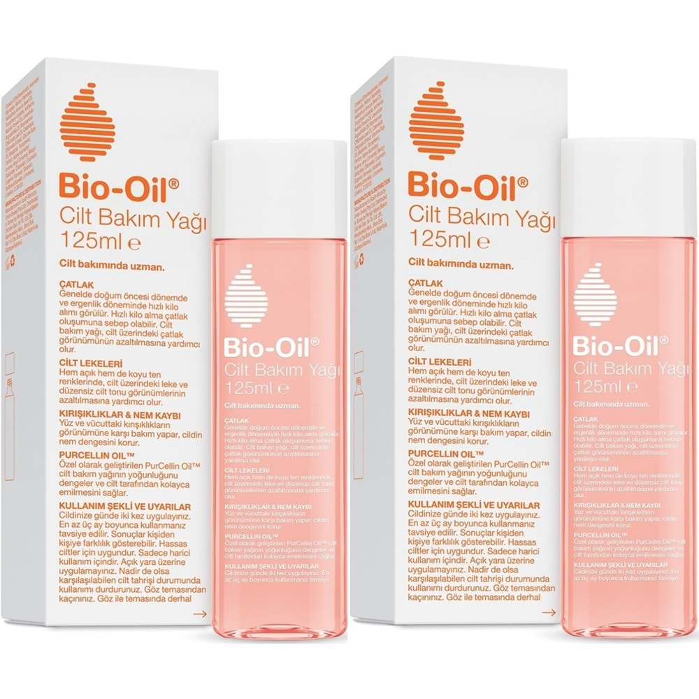 Bio-Oil Çatlak Oluşumunu Önleyici Cilt Bakım Yağı 125ML (Yeni Formül) (2 Li Set)