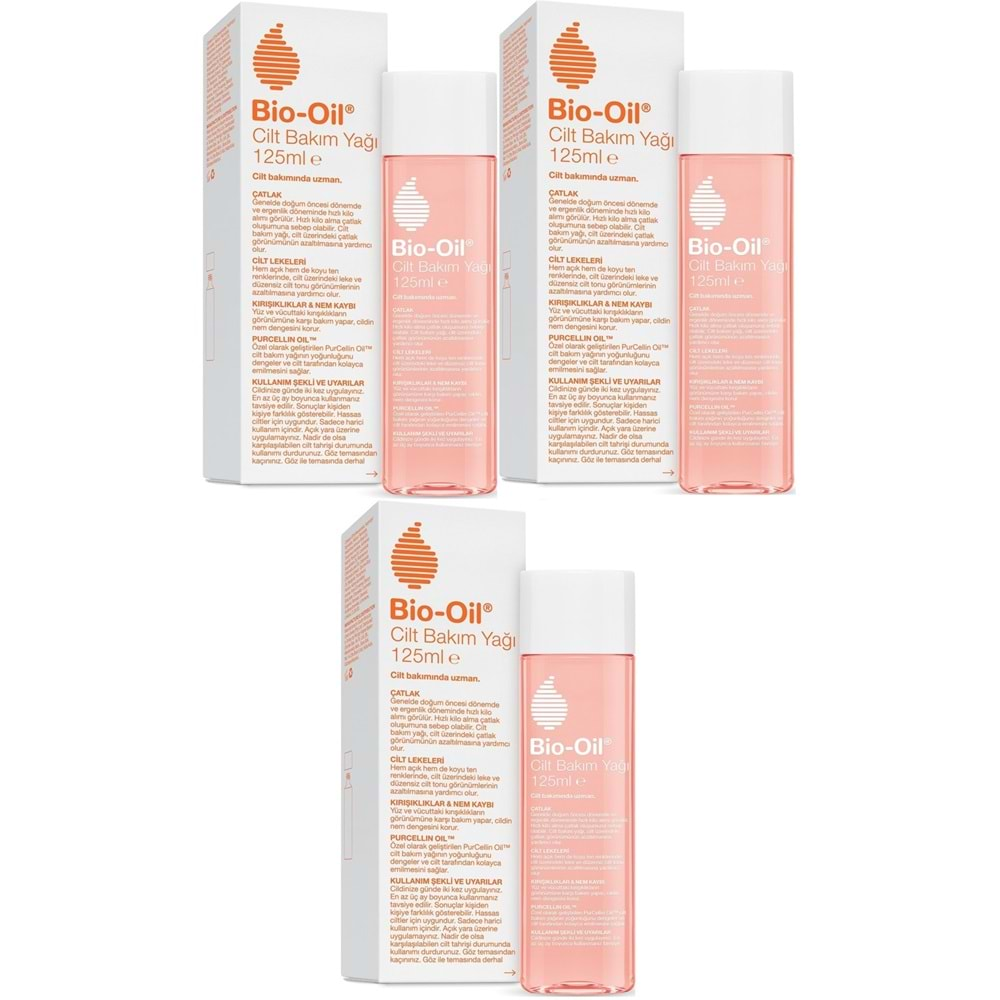 Bio-Oil Çatlak Oluşumunu Önleyici Cilt Bakım Yağı 125ML (Yeni Formül) (3 Lü Set)