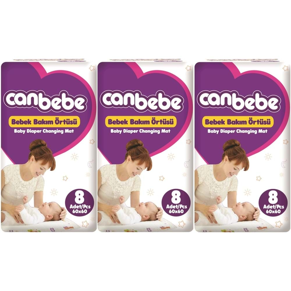 Canbebe Bebek Bakım Örtüsü Alt Açma 24 Adet (3Pk*8)