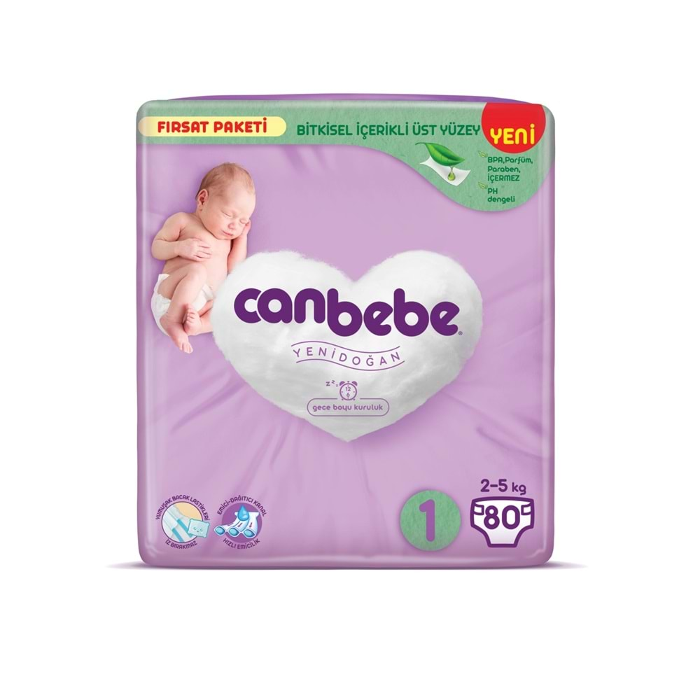 Canbebe Bebek Bezi Beden:1 (2-5Kg) Yeni Doğan 480 Adet Ekstra Fırsat Pk