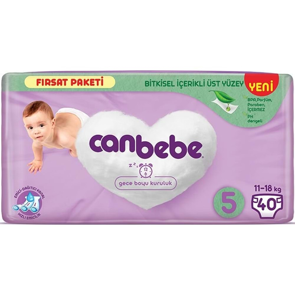 Canbebe Bebek Bezi Beden:5 (11-18Kg) Junior 160 Adet Avantaj Fırsat Pk