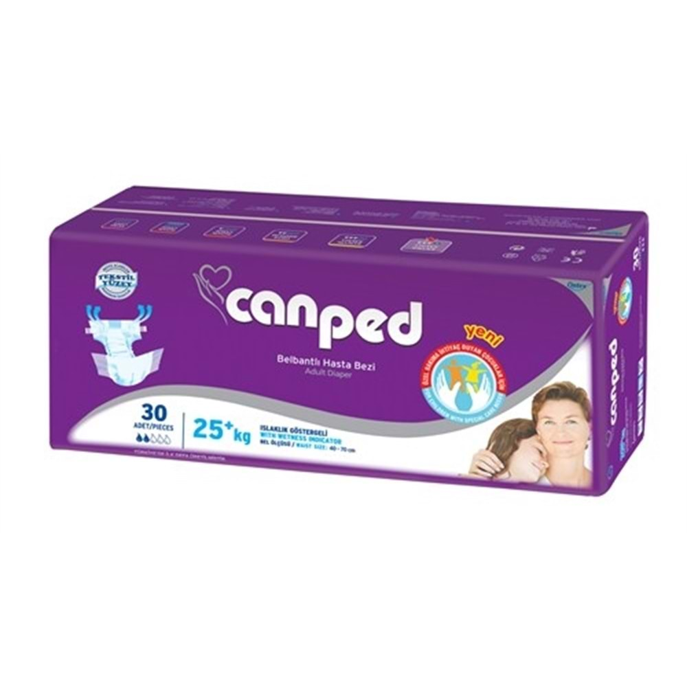 Canped Hasta Bezi Çoçuklar İçin Bel Bantlı Tekstil Yüzeyli 90 Adet XS (3Pk*30)