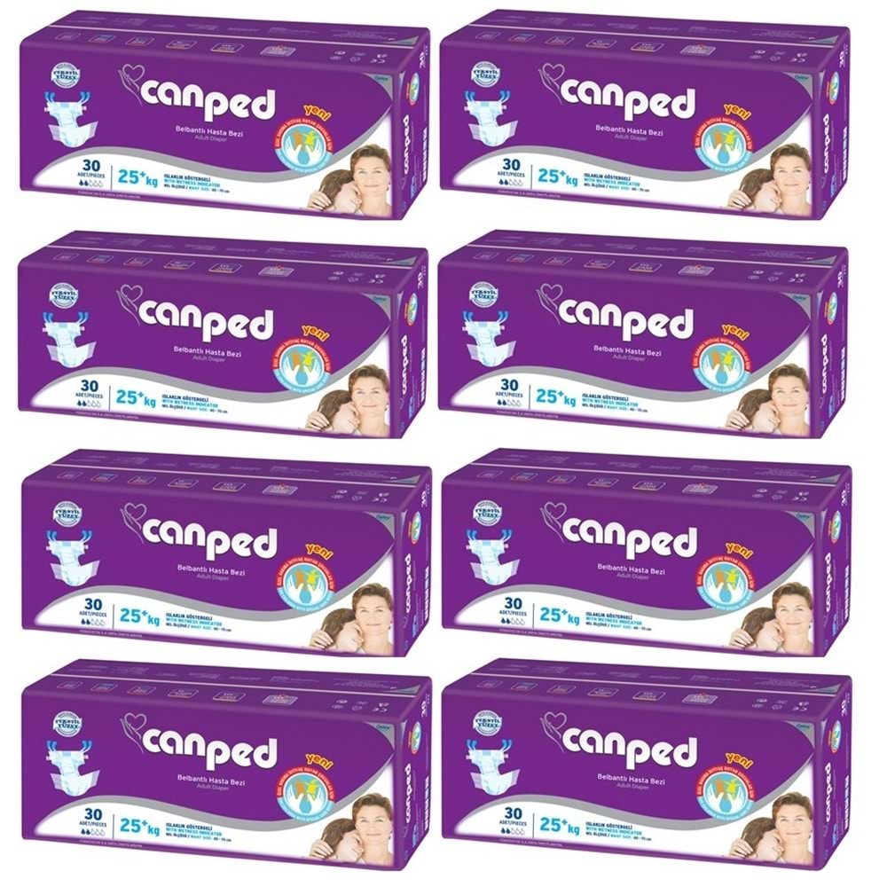 Canped Hasta Bezi Çoçuklar İçin Bel Bantlı Tekstil Yüzeyli 240 Adet Xs (8Pk*30)