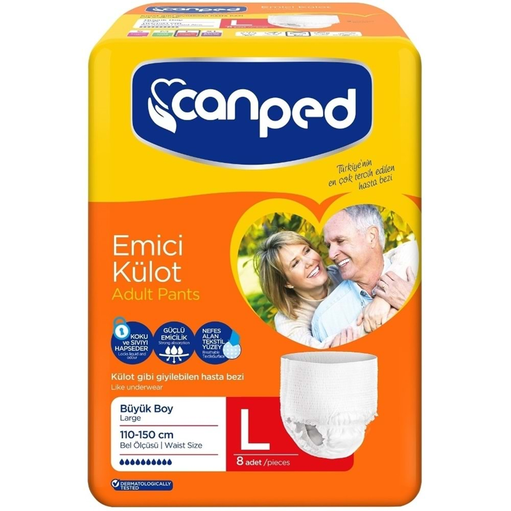 Canped Emici Külot Hasta Bezi Büyük-Large 16 Adet (2Pk*8)