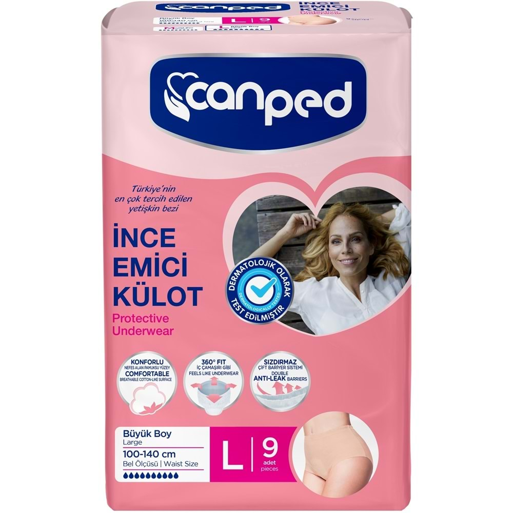 Canped Külotlu Mesane Pedi - İnce Emici Külot Büyük/Large 36 Adet (4Pk*9)