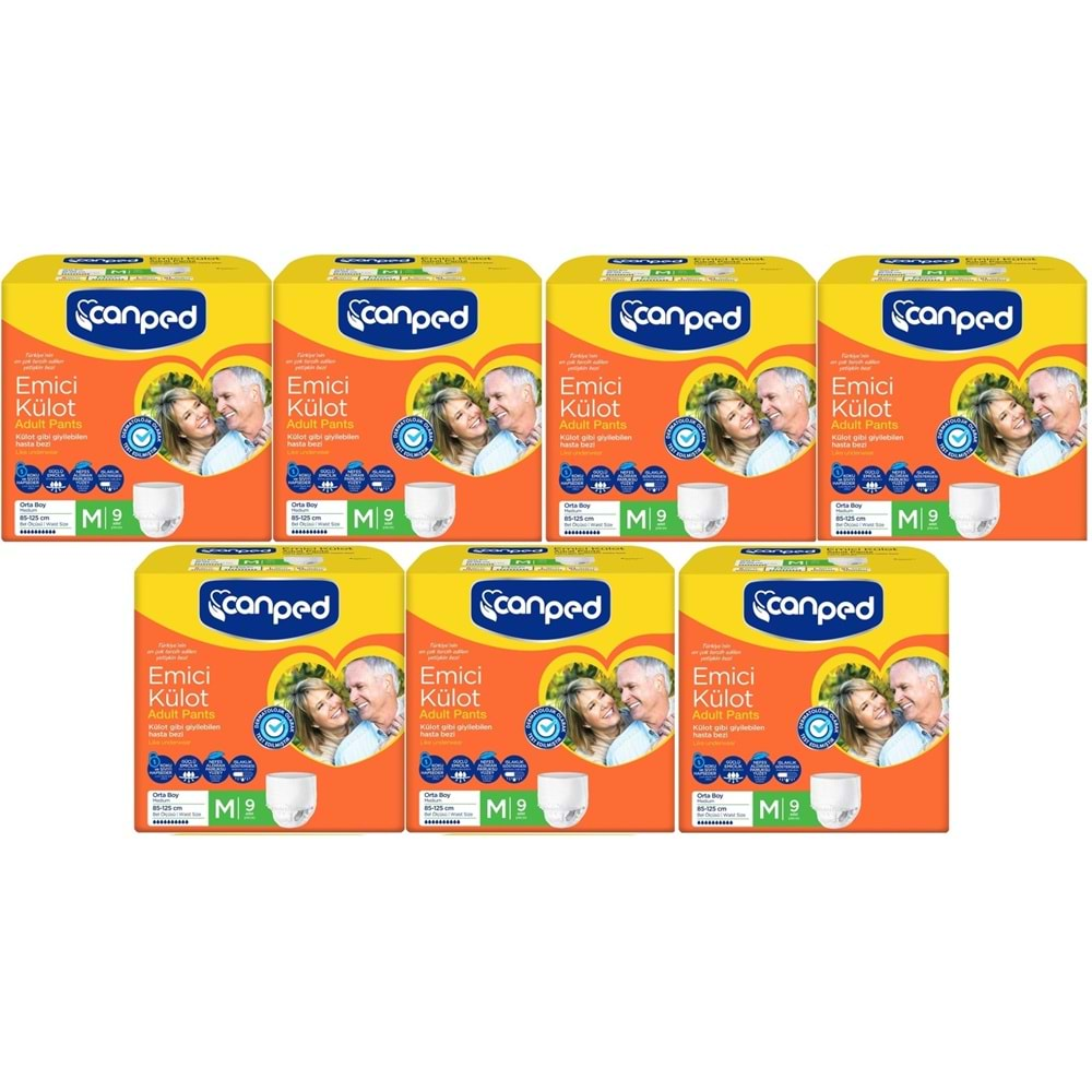 Canped Emici Külot Hasta Bezi M-Orta 63 Adet (7PK*9)