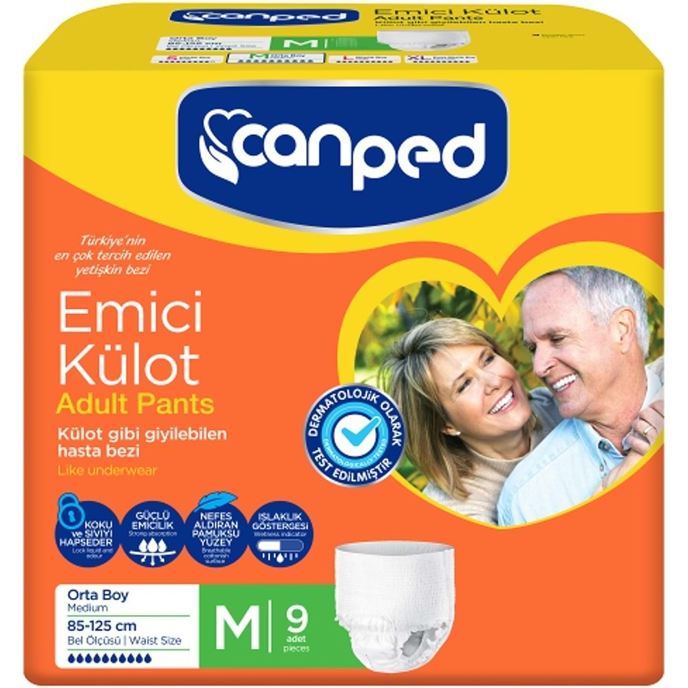 Canped Emici Külot Hasta Bezi M-Orta 108 Adet (12PK*9)