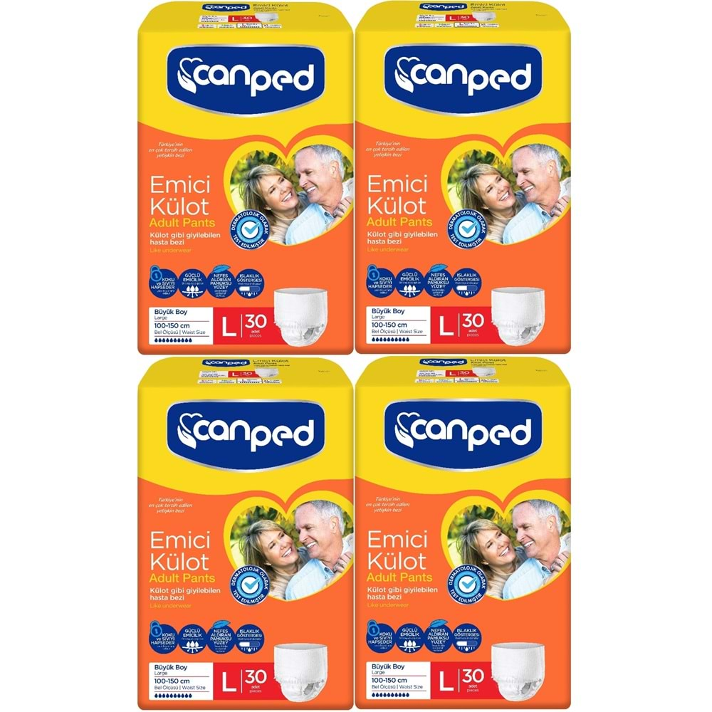 Canped Emici Külot Hasta Bezi Dev Eko Pk 120 Adet Büyük (4PK*30)