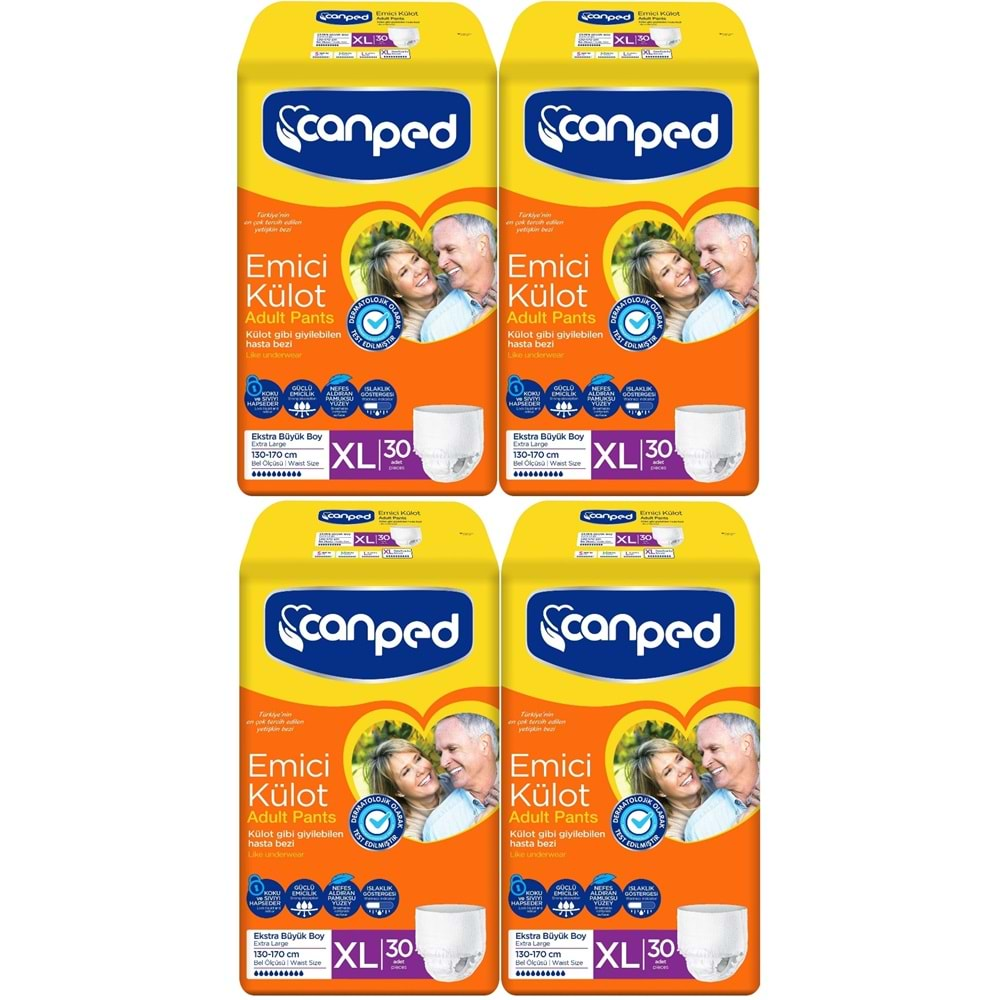 Canped Emici Külot Hasta Bezi Dev Eko Pk 120 Adet Extra Large (4PK*30)