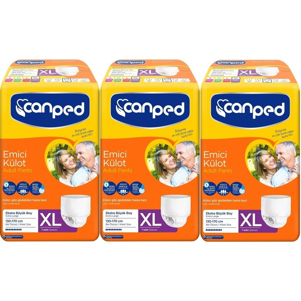 Canped Emici Külot Hasta Bezi XL-Extra Large Büyük Adet 21 (3PK*7)